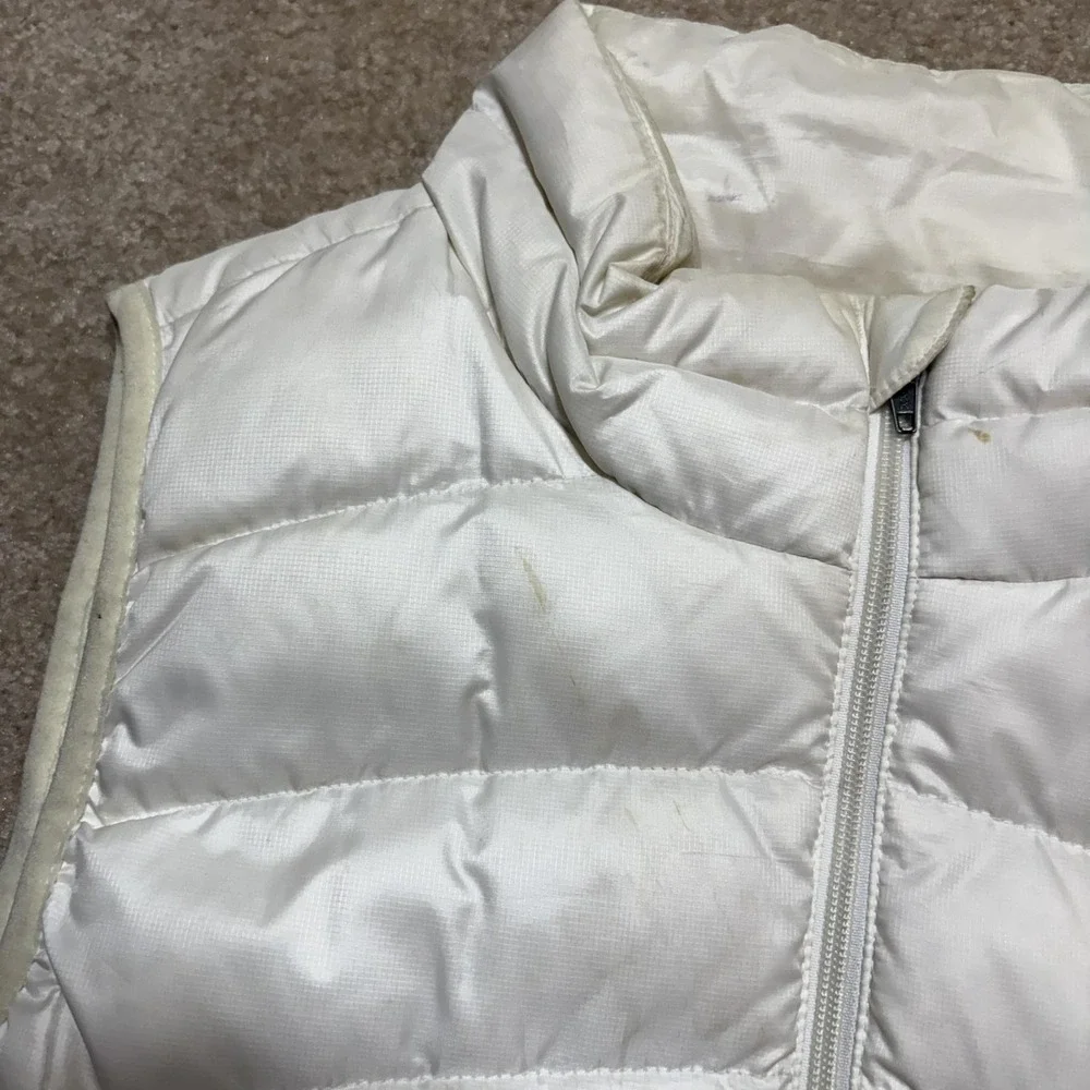 Patagonia Puffer Vest Girls XL 14 White Down Quilted Insulated Zip Pockets Warm